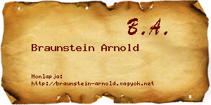 Braunstein Arnold névjegykártya
